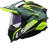 LS2, Casque Moto Cross EXPLORER SPIRE Green H-V Yellow, XS