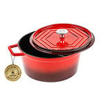 Laguiole - Cocotte en fonte émaillée ronde rouge 26 cm - 4,8 L