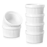 vancasso Lot de 6 ramequins à soufflé en porcelaine blanche de 170 g, pour pudding, fruits, sauces, lave-vaisselle et four