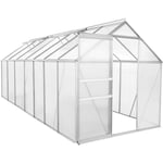 Zelsius - Serre en aluminium pour le jardin (sans base) 430 x 190 cm Panneaux de 6 mm