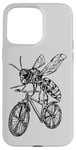 Coque pour iPhone 15 Pro Max Hornet Vélo d'équitation Cool Cycliste Drôle Insecte Vélo