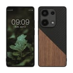 Case for Xiaomi Redmi Note 13 Pro 4G with Bumper and Wood Carbon Fiber Back 