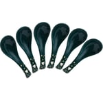 Ceramic Asian Soup Spoons, 6 PCS Chinese Spoons Sets, for Japanese Ramen, Pho, Wonton, Cereal, Salad and Desert, Microwave, Dishwasher Safe, Lead Free and Cadmium Free (Green)