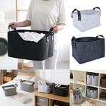 Felt Storage Basket Closet Toy Hamper Laundry Bag Shelf B Dark Gray