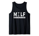 Womens Milf Mom In Love With Fitness Workout Funny Gym Tank Top