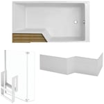 Pack baignoire bain douche 150 x 80 Jacob Delafon Neo version droite + pare bain chromé + tablier