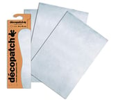 Décopatch C503O - Une pochette de 3 feuilles de papier imprimé 30x40 cm, Uni Argent