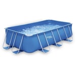 Piscine tubulaire rectangulaire bleue - LUDO 1 - 4 x 2 x 1 m - Filtration à cartouche