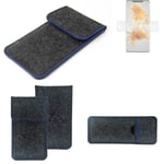 Felt Case for Huawei Mate 50 Pro dark gray blue edge Cover bag Pouch