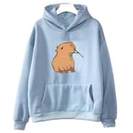 Funny Capybara Print Hoodie Women/men Kawaii Cartoon Tops weatshirt For Girls Unisex Fashion Harajuku Graphic Hooded Pullovers-G .i light-blue S