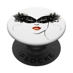 Masque vénitien, joli visage, femme, Venise, Italie PopSockets PopGrip Adhésif