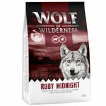 3 + 1 kaupan päälle! 4 x 1 kg Wolf of Wilderness -koiranruokaa - Ruby Midnight - nauta & kani