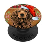 Enjoy Christmas New Year Present T-shirt, Xmas Santa Dog Fun PopSockets PopGrip Adhésif