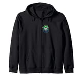 Cute Frog in Pocket Funny Frog for Animal Lovers Zip Hoodie