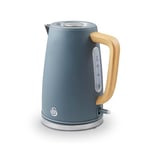 Swan SK19024GRY Fjord Jug Kettle with Rapid Boil, 360 Degree Swivel Base, Wood Effect Handle, 1.7L, 3000W, Grey