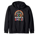 100th Day of School I've Got 100 Reasons to Smile Zip Hoodie