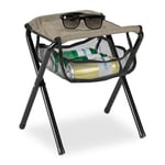 Relaxdays Tabouret Pliant 120 Kg Tabouret De Jardin Siège De Camping Chaise Pliable Beige