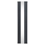 Radiateur Plat & Miroir Intégré 1800 x 425mm, Chauffage Moderne Vertical Double Colonne Acier au Carbone Gris Anthracite Mat, Cuisine Salon Salle de Bain [Brosse, Attaches Murales & Supports INCLUS]