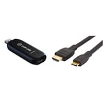 Elgato Cam Link 4K- Diffusion en Direct et Enregistrement par Reflex, Capture HDMI Compact, USB3.0 & Amazon Basics Câble Mini HDMI vers HDMI 2.0 Haut débit 1,83 m