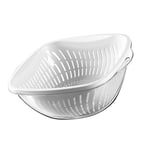 (Large White)Vegetable Washing Basket Thickened Plastic Multifunctional Doubl GB