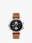 Hamilton H77616533 Men's Khaki X-Wind Day Date Chronograph Leather Strap Watch, Tan/Black