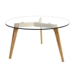 Table Basse en Verre "Ronde" 80cm Transparent