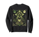 Nature Goddess Witch Mother Earth and Moon Phase Cottagecore Sweatshirt