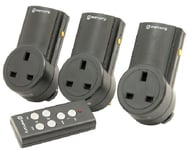 WIRELESS REMOTE CONTROL MAINS 13A PLUG IN SOCKETS SOCKET PLUGS ADAPTORS X 3