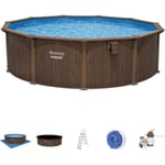 Piscine hors sol BESTWAY Hydrium™ effet bois diamètre 490 x 130 cm avec filtre à sable