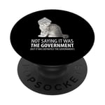 Conspiracy Cat in Tin Foil Hat Government PopSockets Adhesive PopGrip