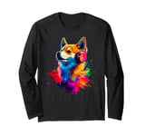 Artistic Colorful Jack Russell Terrier Headphones Dog Jacky Long Sleeve T-Shirt