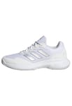 adidas Femme Gamecourt 2.0 Tennis Sneaker, Ftwr White Silver Met Ftwr White, 43 1/3 EU