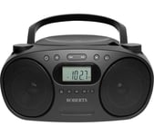 Roberts Zoombox FM Portable FM/AM Boombox - Black, Black