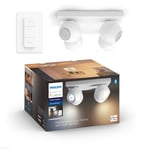 Philips Hue Buckram 4L Taklampa inkl. Dimmerswitch Vit