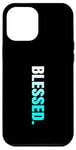 Coque pour iPhone 12 Pro Max Cassette Turquoise Blessed. Graphique de couleur Turquoise Vertica