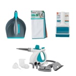 Beldray COMBO-7297A Steam Cleaner, Dustpan with Brush, Gel Lint Roller, 4 Cloths