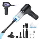 URAQT Handheld Vacuums Cordless, 15KPA 3 in 1 Hand Held Vacuum Cleaner, 120W Portable Mini Car Hoover, USB Rechargeable Sucking Blowing Lightweight Vacuum Hoover for Home Pet Hair & Car Cleaning