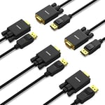 BENFEI DisplayPort to VGA Cable, 5 Pack 1.8M Display Port of Computer/Laptop to VGA of Monitor/Projector Gold-Plated Adapter (Not Bidirectional,Not Compatible with HDMI or USB)…