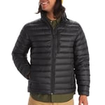 Marmot Homme Highlander Jacket, Veste chaude en duvet, manteau d'hiver isolé, doudoune respirante, veste d'extérieur légère et empaquetable, coupe-vent, Black, XXL