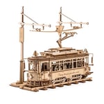 ROKR Maquette en Bois a Construire Puzzle en Bois 3D Cadeaux pour Adultes et Enfants Tramway Urbain Classique, Modèle de Voiture, Classic City Tram, LK801