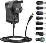 ZUOKENZU AC Adapter 6V 2A Power Supply DC6V 12W Charger with 8 Plug Adapters AC2