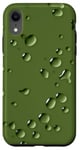 Coque pour iPhone XR Coque vert olive Gouttes d'eau