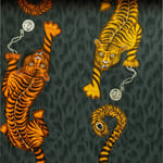 EMMA J SHIPLEY ANIMALIA TIGRIS WALLPAPER FLAME W0105/01 TIGERS YELLOW ORANGE