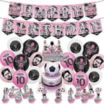 30 st/ set Messi-tema fotbollsfesttillbehör, fotbollsstjärnor Festdekoration Inkluderar Banner Cake Toppers Cupcake Toppers Ballonger