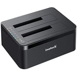 Inateck Hard Drive Docking Station, USB 3.0 to SATA Dual-Bay USB 3.0 SATA HDD Dock with Offline Clone Function for 2.5"/3.5" HDD SSD SATA (SATA I/II/III), Support 2 x 16TB and UASP