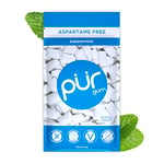 PUR Gum | Sugar Free Chewing Gum | Made with Xylitol | Vegan, Aspartame Free, Gluten Free & Keto Friendly | Natural Peppermint Flavoured Gum, 55 Pieces (Pack of 1)