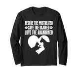 Rescue Save Love, Animal Rescue Dog Cat Lovers Long Sleeve T-Shirt