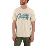 Carhartt Kortermet skriptgrafisk T-skjorte, Herre, Oat milk, L