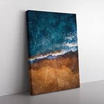 Alone Upon The Beach Painting Modern Canvas Wall Art Print Ready to Hang, Framed Picture for Living Room Bedroom Home Office Décor, 76x50 cm (30x20 Inch)