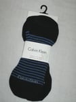 BNWT CALVIN KLEIN  Striped No Show Trainer Liner Socks  Black Blue  2 Pairs